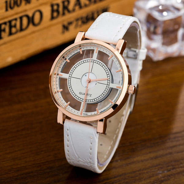 Estrella Hollow Quartz Leather Watch