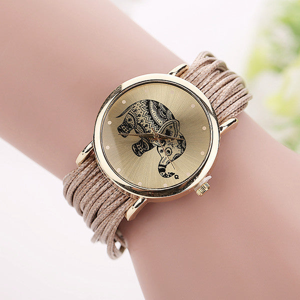 Elena Quartz Leather Watch