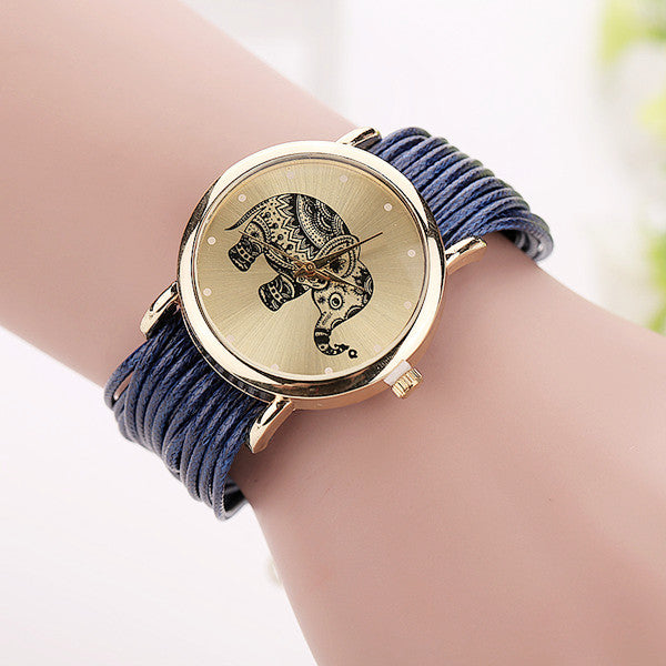 Elena Quartz Leather Watch
