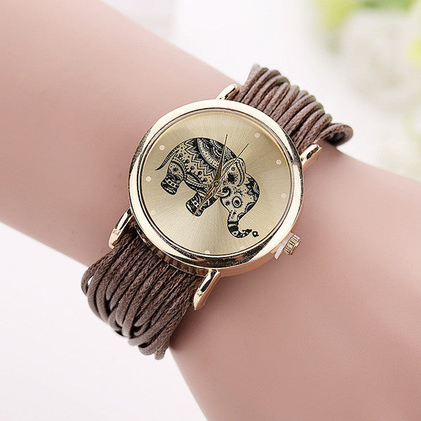 Elena Quartz Leather Watch