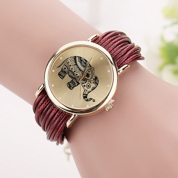 Elena Quartz Leather Watch