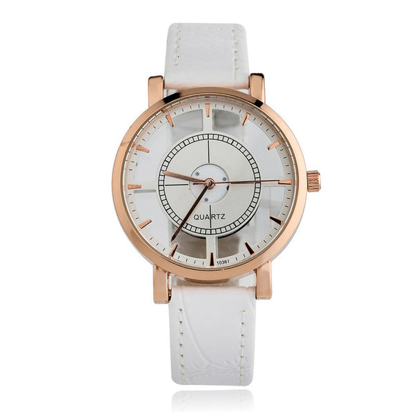 Estrella Hollow Quartz Leather Watch