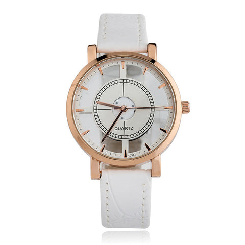 Estrella Hollow Quartz Leather Watch