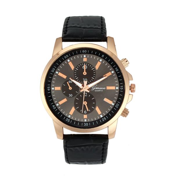 Geneva Faux Leather Analog Watch