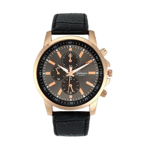 Geneva Faux Leather Analog Watch