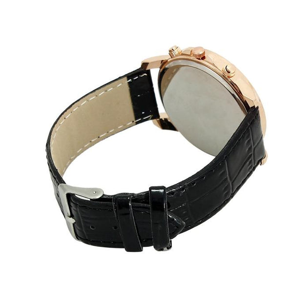 Geneva Faux Leather Analog Watch