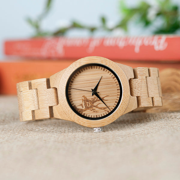 Ganesha Bamboo Wrist Watch