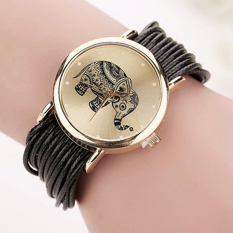 Elena Quartz Leather Watch